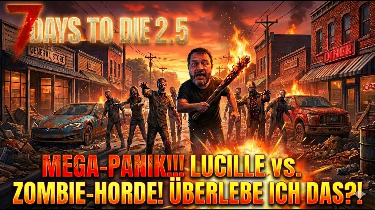 [4K] MEGA-PANIK!!! Lucille vs. Zombie Horde! Überlebe ich das ?! [E22] 7 Days to Die 2.5 Lets Play