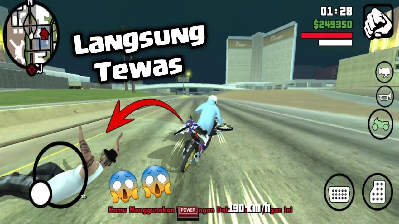 Kumpulan balap liar jatuh parahh gta sa andreas | ngerii cuy !!