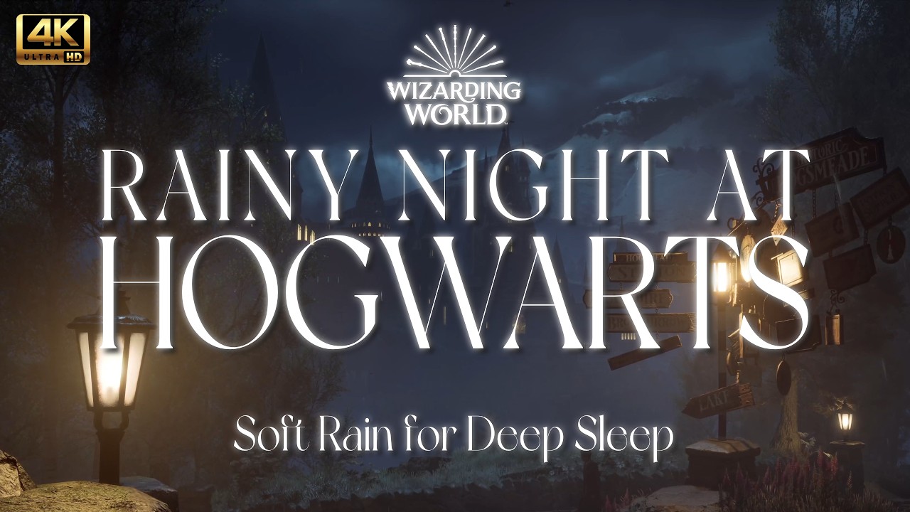 7 Hours | Rainy Night at Hogwarts for Studying, Focusing & Sleeping🌙 | Harry Potter