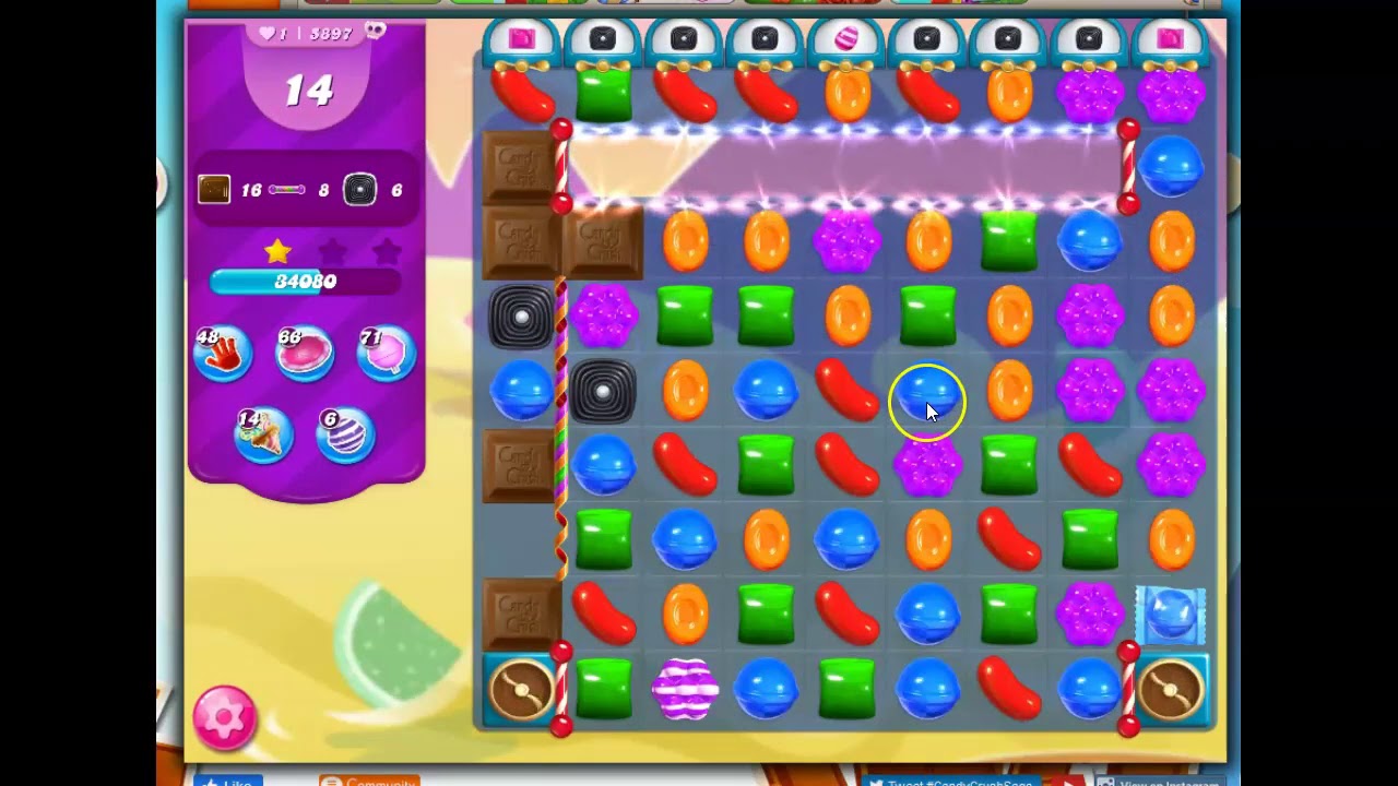 Candy Crush Level 5897 Talkthrough, 28 Moves 0 Boosters