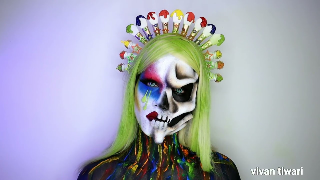 Halloween Makeup Tutorial  @veonibelle Makeup products. Neon Pigment Eyeshadow - Vivek Tiwari Makeup