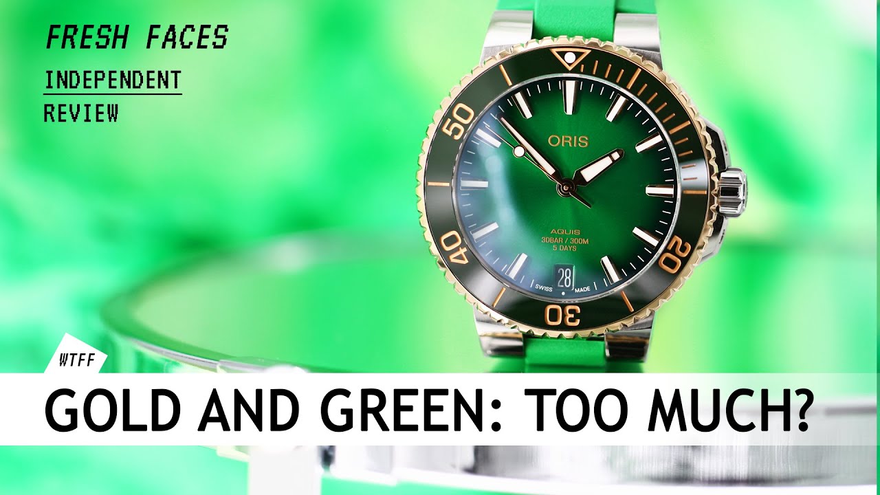 Oris Aquis Date 41 green gold: Too much of a good thing?