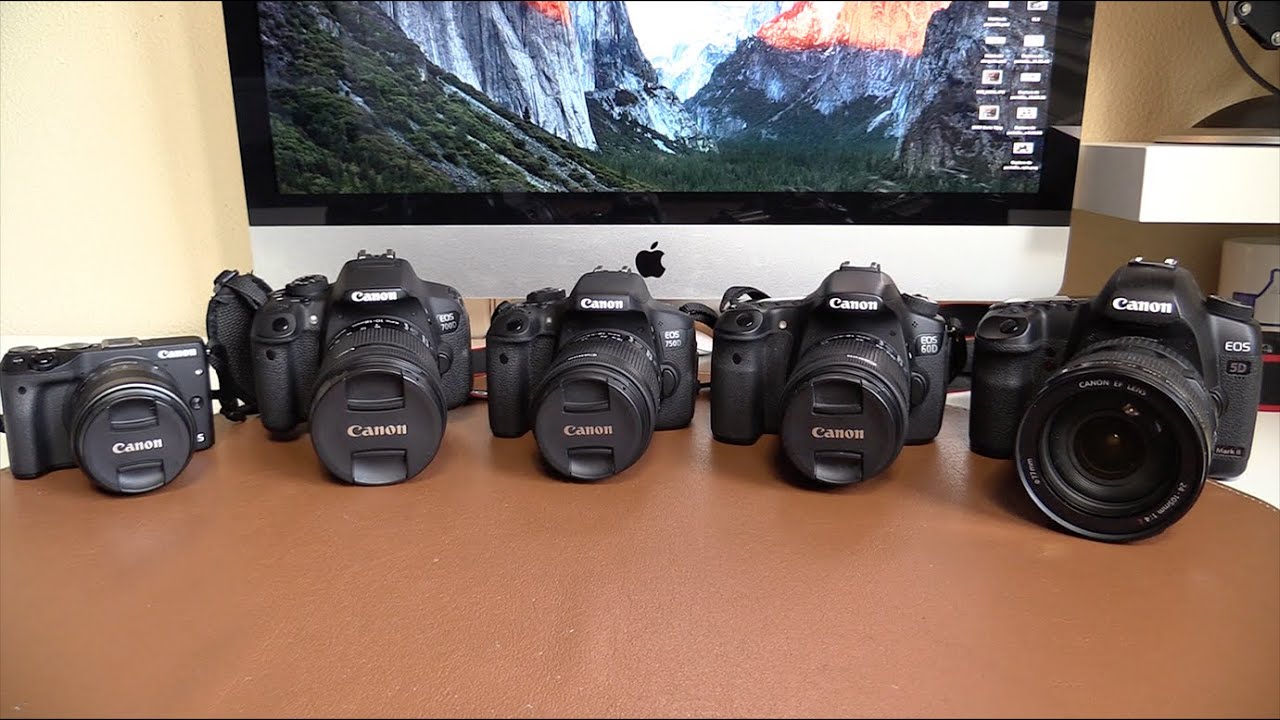 Canon M3, 700D (T5i), 750D (T6i), 60D, 5DmkII | Comparativa