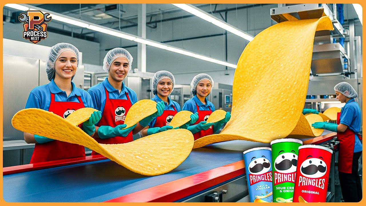 Как производятся чипсы Pringles на фабрике