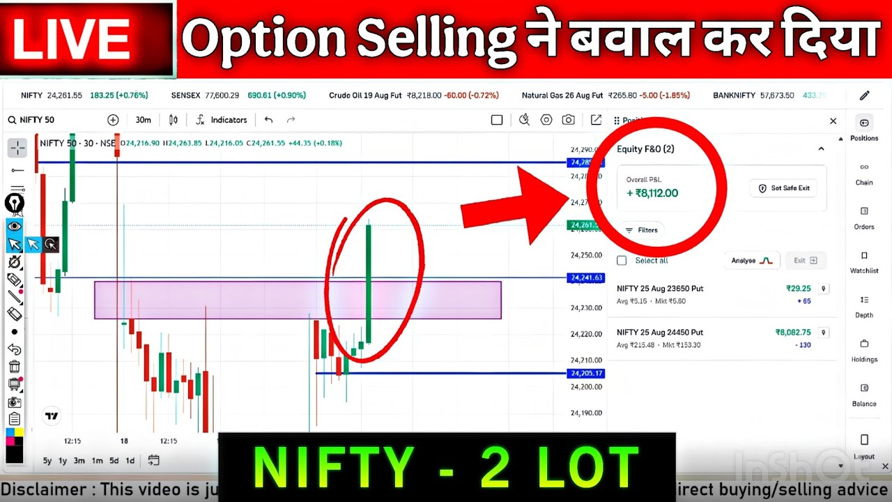 #day1 Option Selling Challenge | Nifty Live Trading वो भी सिर्फ़ 1 Lot से #trading #live