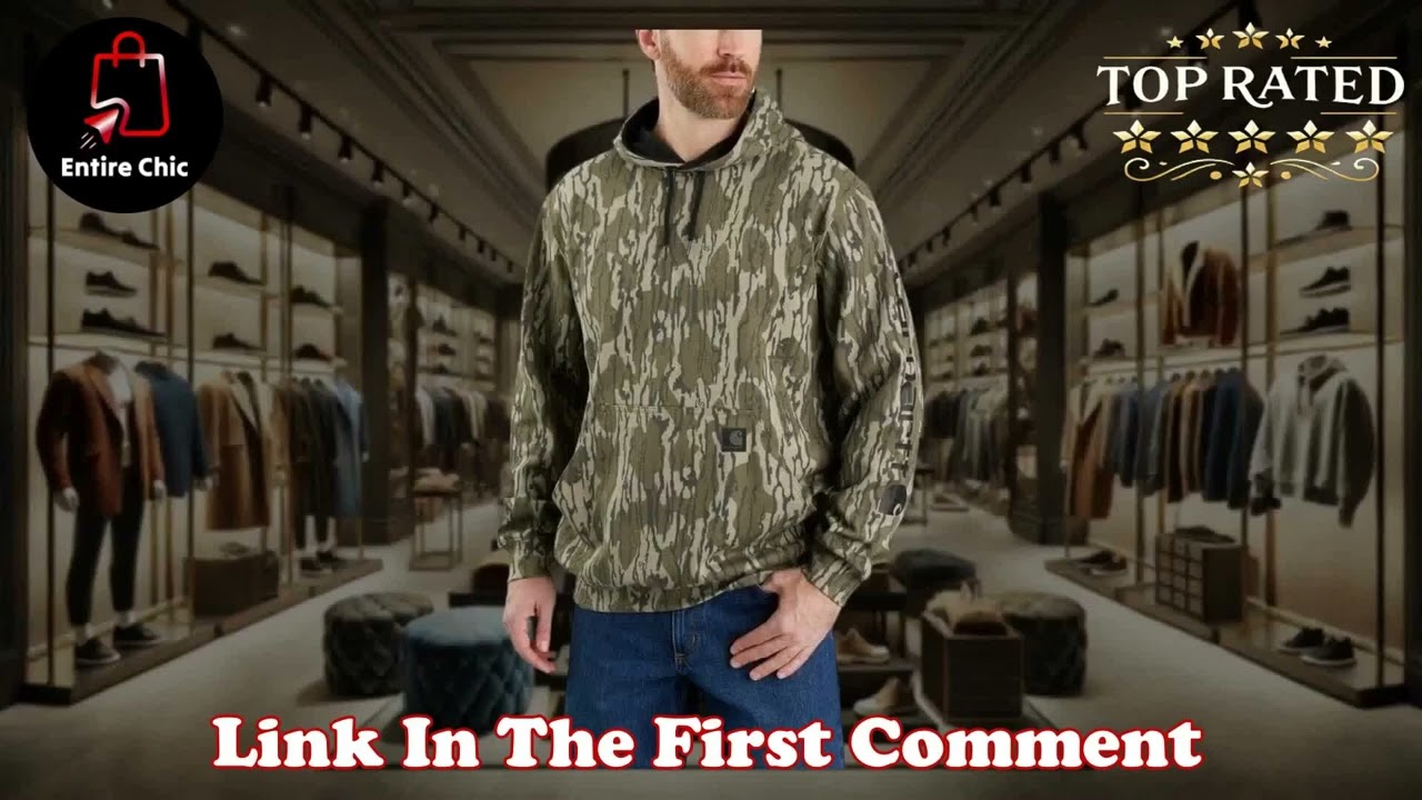 Carhartt Mens Loose Fit Midweight Camo Sleeve Graphic Sweatshirt Ultimate Comfort & Style