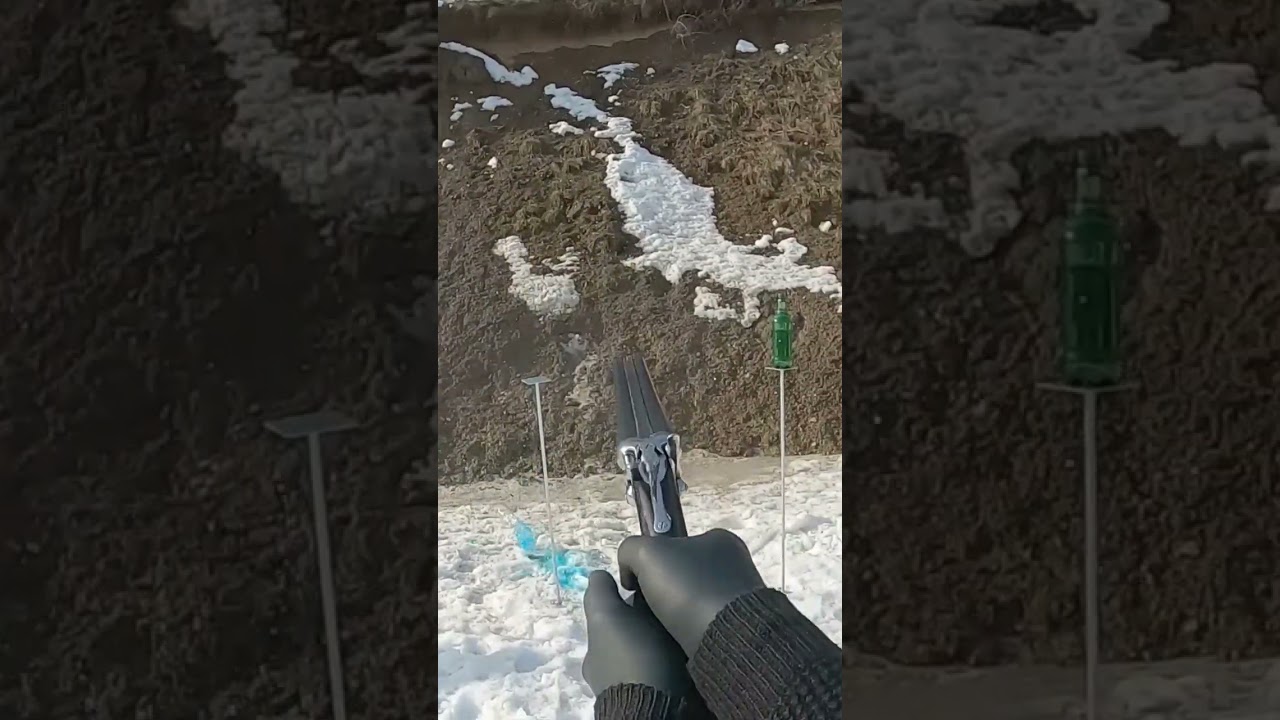 Sawed off shotgun, loaded with 15mm lead ball. 