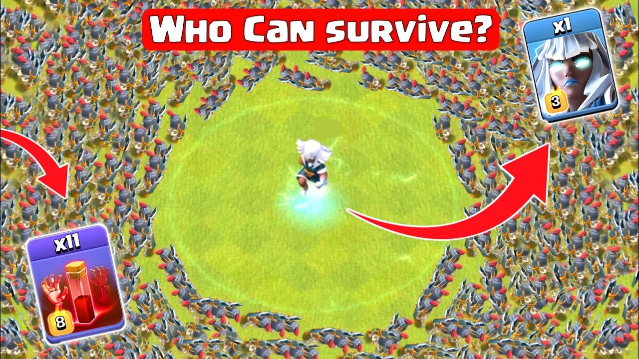 200+ SKELETONS vs Every Max Troops - clash of clans