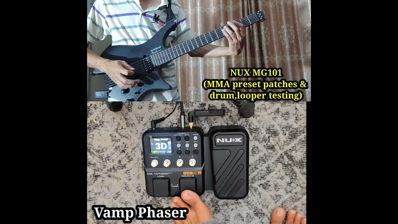 NUX MG101 Guitar Multi Effect #MMA Preset Patches,Loop,Drum Testing