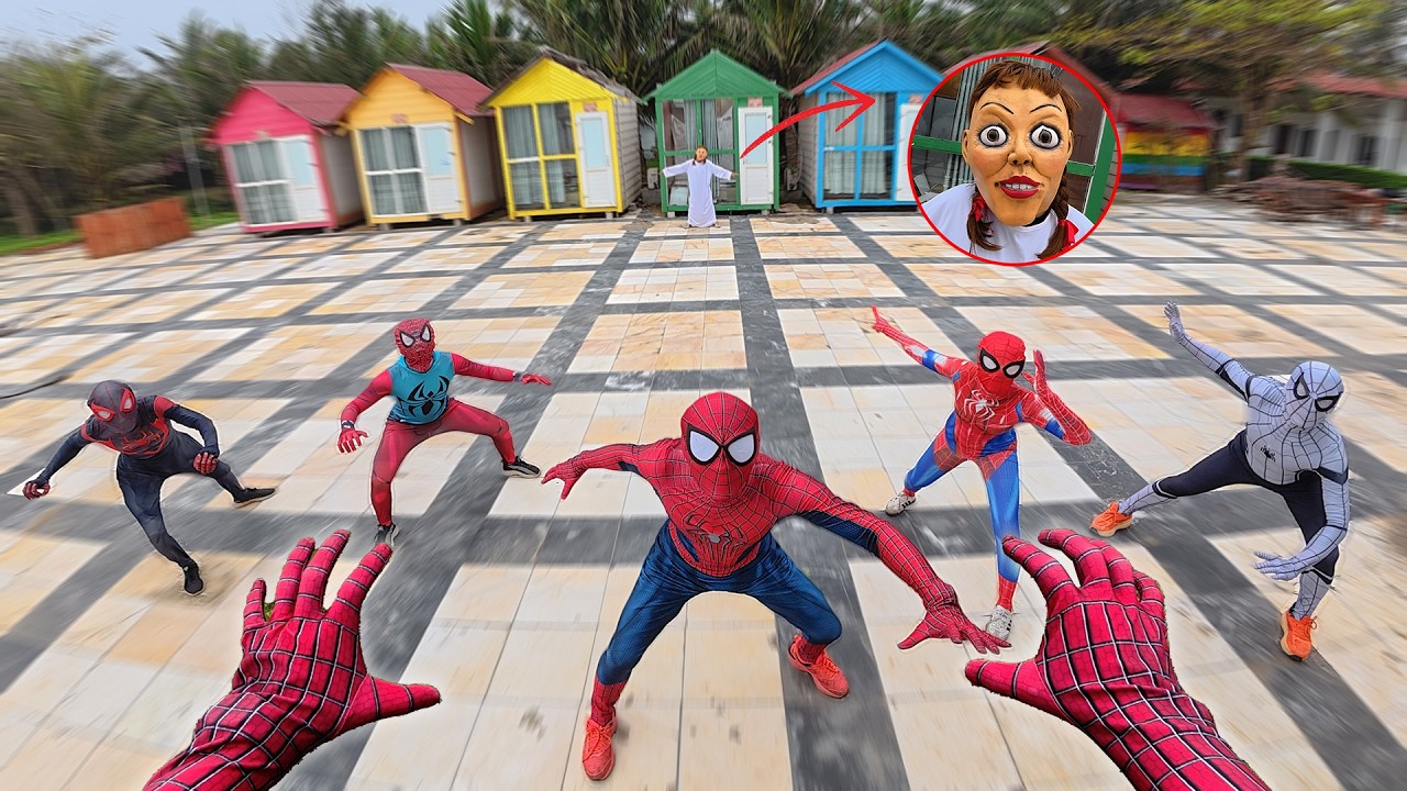 7 Spider-Man Bros vs Annabelle & Serbian Dancing Lady – Abandoned Resort Escape