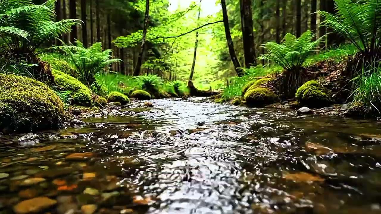 Tranquil Forest Stream Ambience 🌿 | Natural Water Sounds for Focus, Study & Relaxation