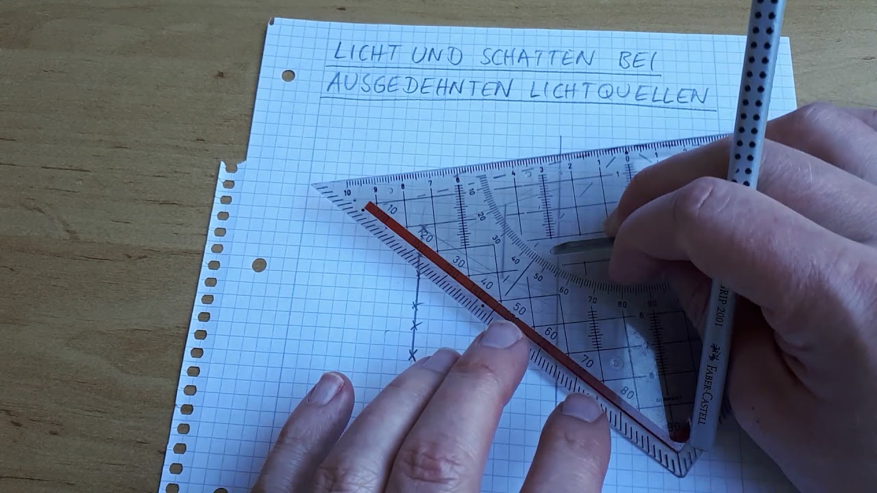 Licht und Schatten einer ausgedehnten Lichtquelle