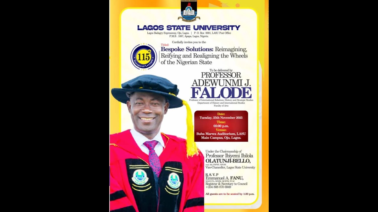 115th INAUGURAL LECTURE BY PROF. ADEWUNMI J. FALODE.