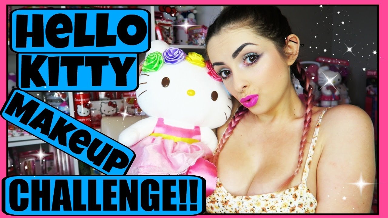 FULL FACE USING ONLY HELLO KITTY MAKEUP Challenge | PiinkSparkles