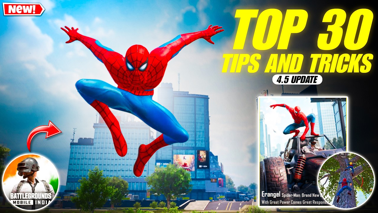 Top 30 Tips/Tricks You MUST Know About BGMI 4.5 Update😍| SPIDER-MAN BRAND NEW DAY BGMI & Guide.