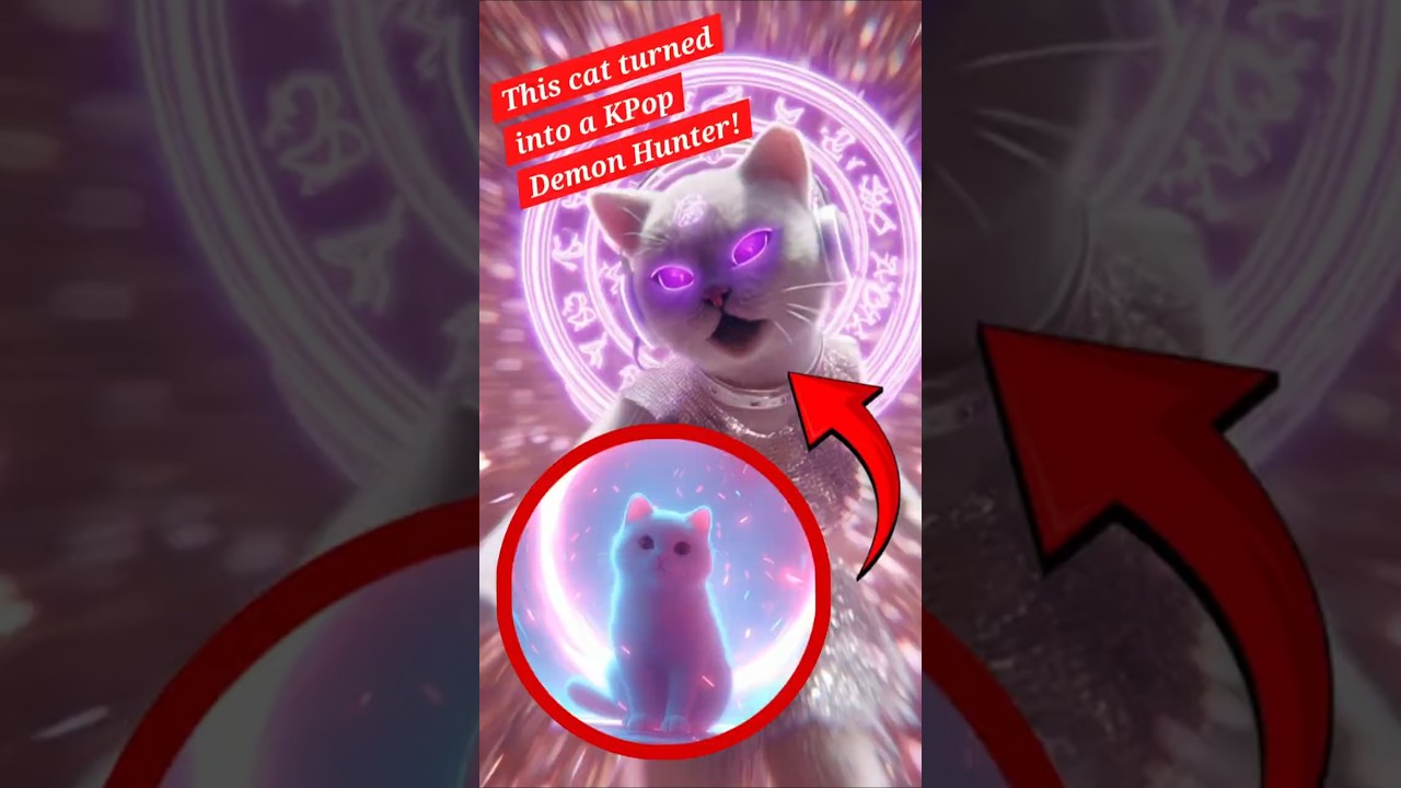 When a Cat Joins the KPop Demon Hunter Squad 🔥 | Cat Moments #kpopdemonhunter #funnypets #shorts
