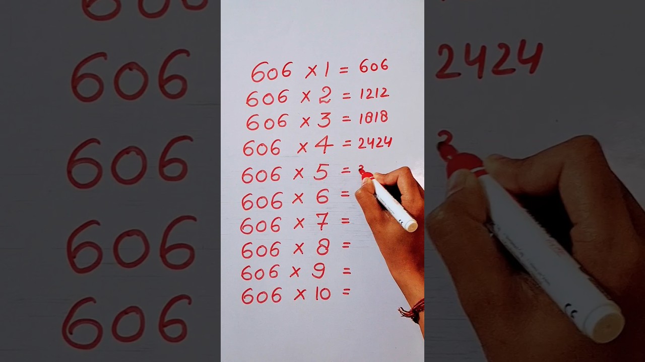 Write the Table of 606 in 16 second only..#maths #mathshack #mathstricks @study_care0