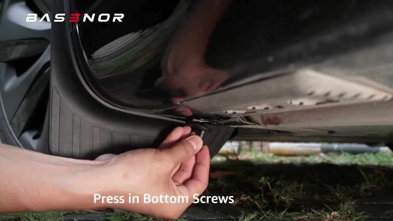 Effortless Upgrade: Install BASENOR's Easy-Fit Mud Flaps on Your Tesla Model S with Ease!