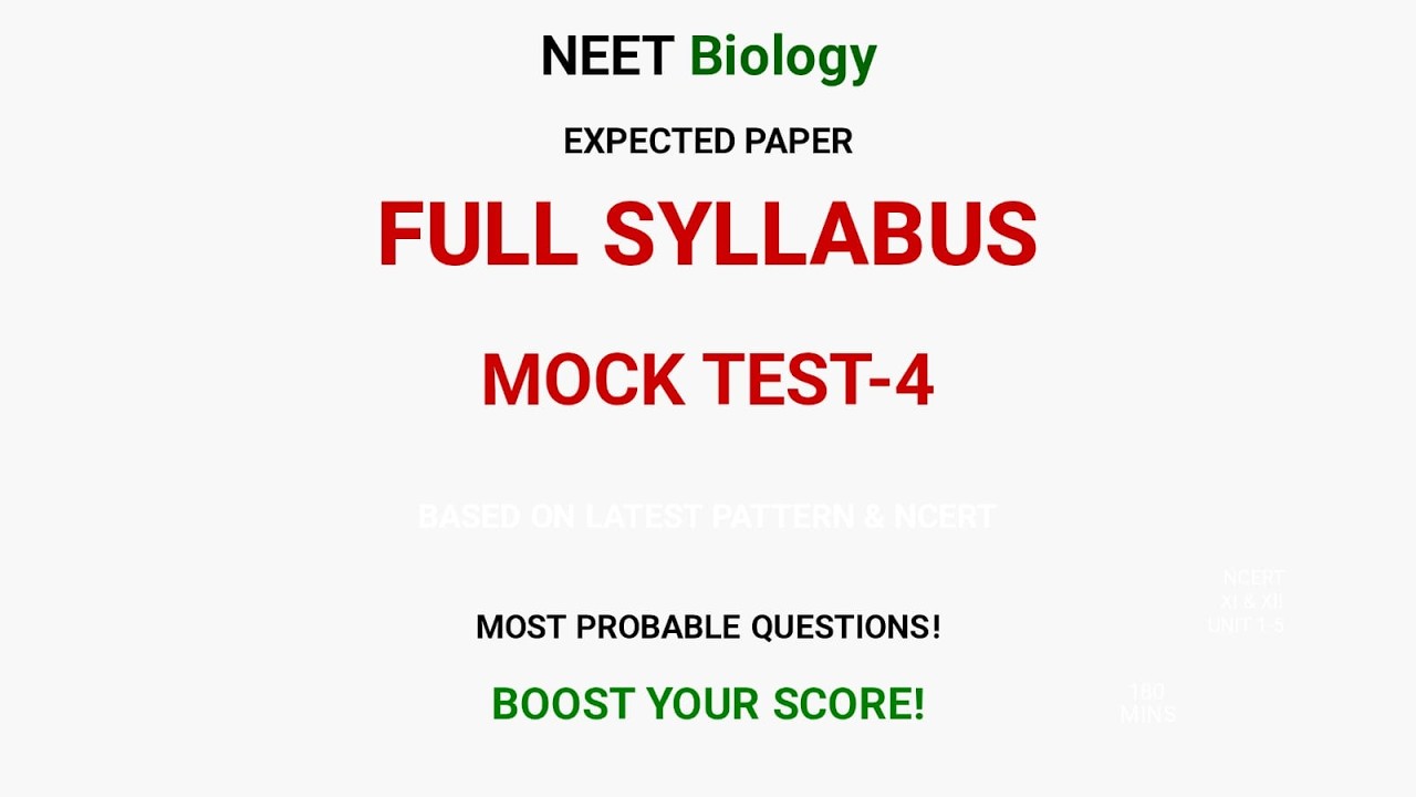 NEET Biology Full Mock Test | 100 Most Important MCQs | NEET 2026 #neetbiologymcq #neet #biologymcq