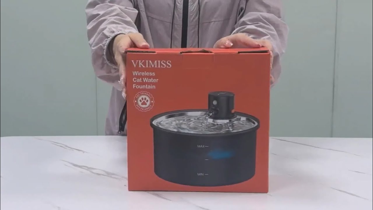 VKIMISS W1 Battery Cat Fountain usage and cleaning video( Use 1080P or higher resolution to watch）