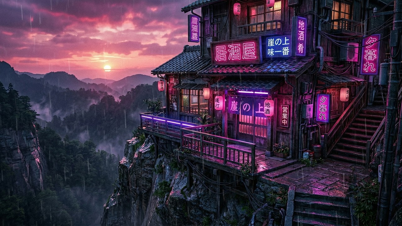 Japanese Rain Vibes 80s ☔ Smooth Lofi Music for Work, Study & Calm Thinking 🌙