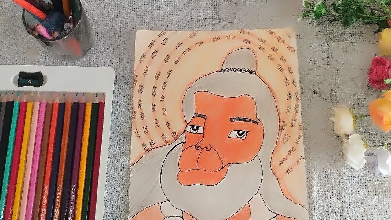 Finally hanuman ji ki drawing complete ho gyi 😱🥰 Hanuman ji ki drawing complete kar di finally
