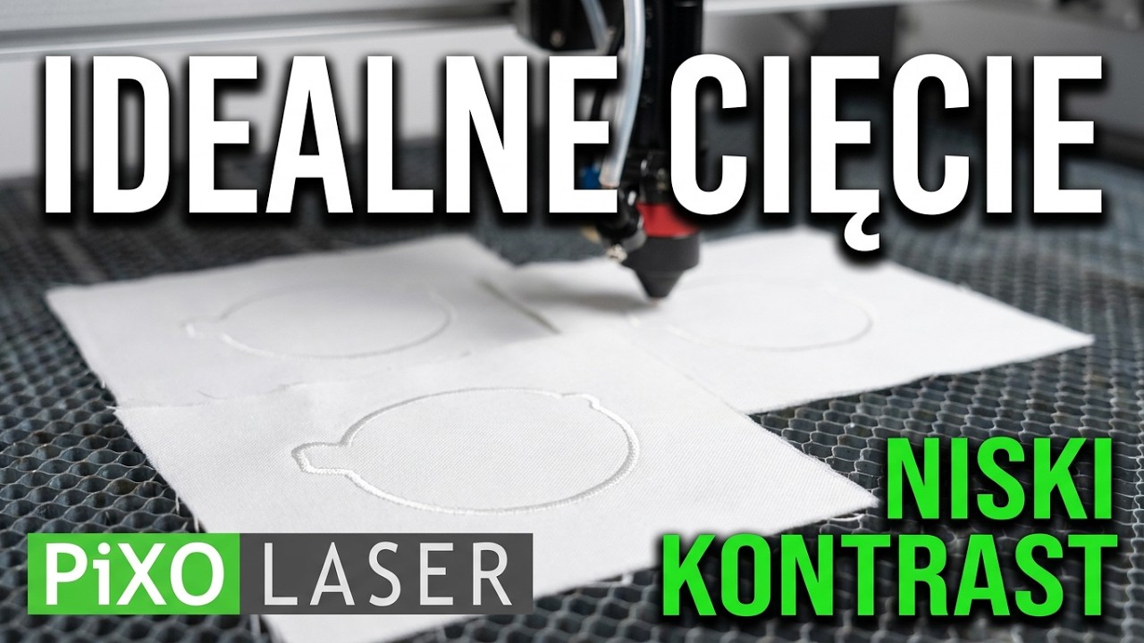 Laserowe wycinanie haftów o niskim kontraście. Ploter laserowy PiXOLASER z kamerą pozycjonującą SCCD