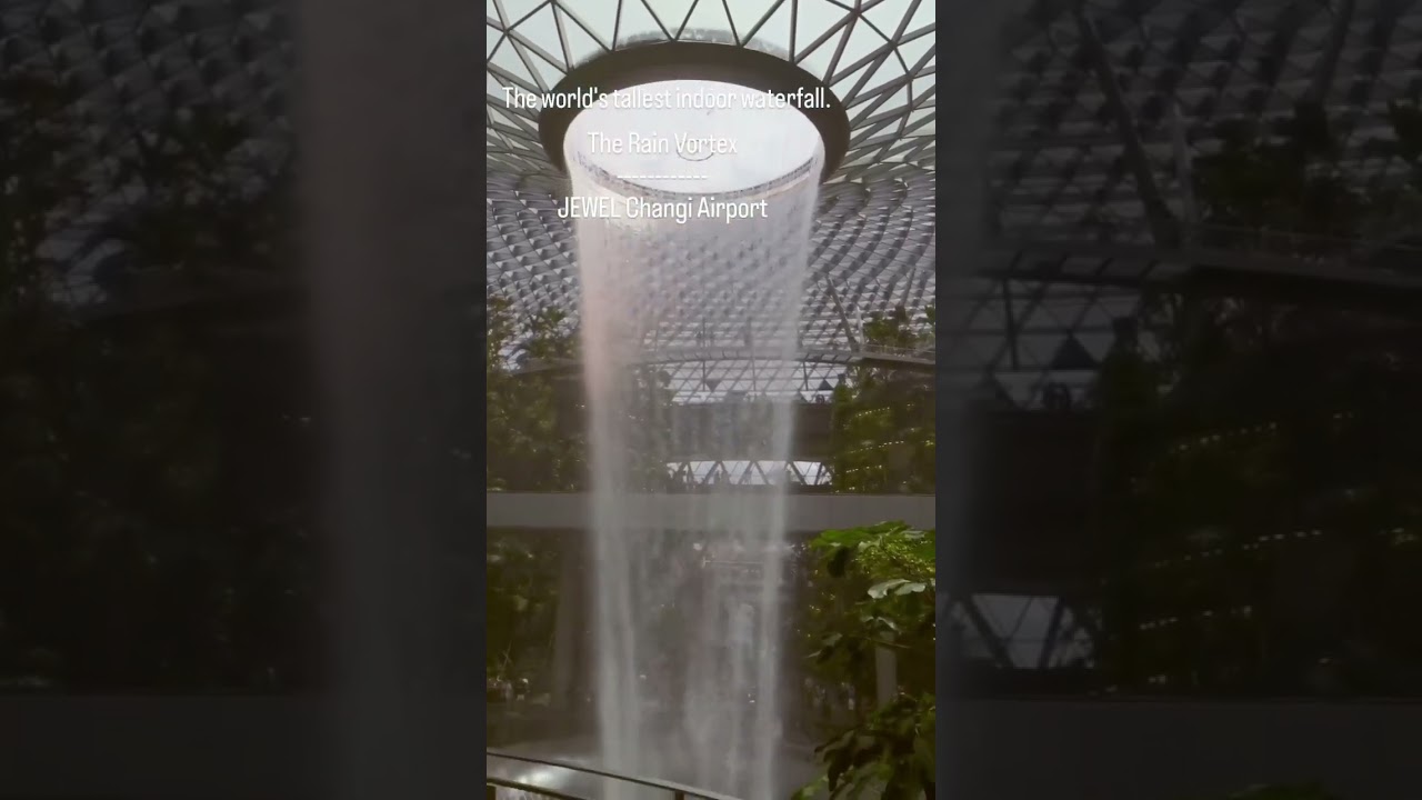 The Rain Vortex, the world's tallest indoor waterfall.