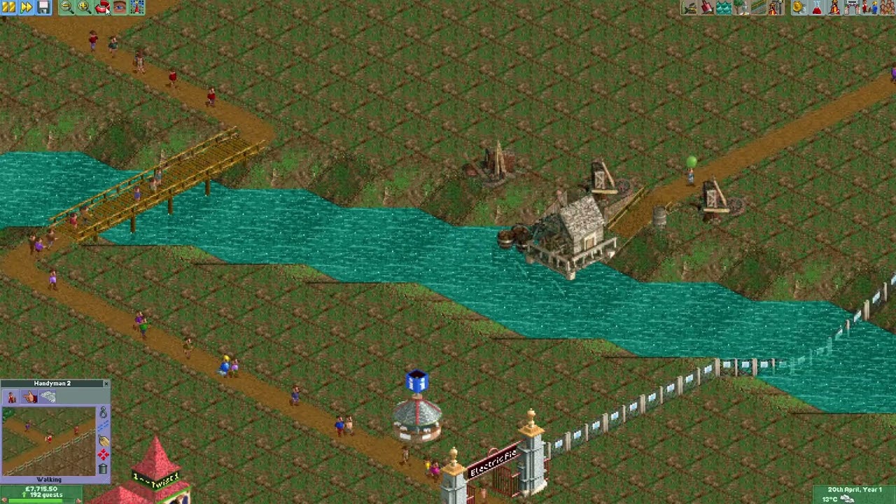 RollerCoaster Tycoon 2 (OpenRCT) Gameplay - Electric Fields