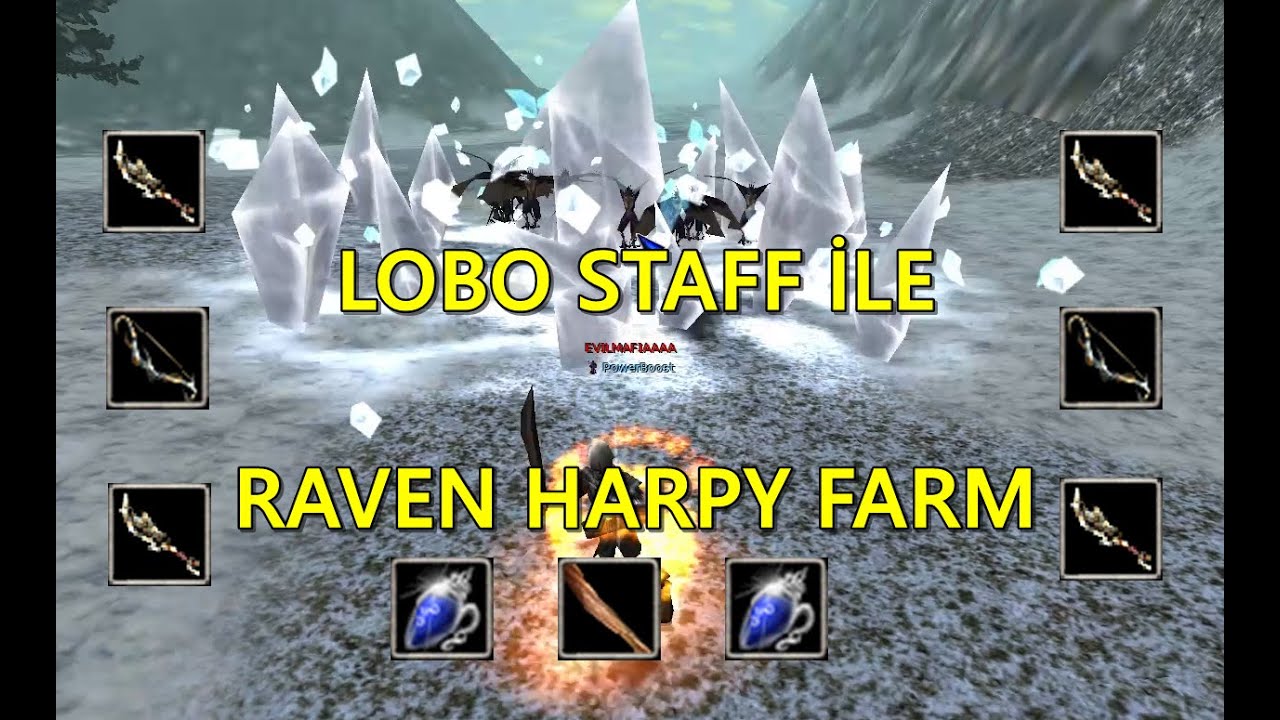 Knight Online Lobo Staff ile Raven Harpy Farm G&uuml;ncel 2023 | Felis