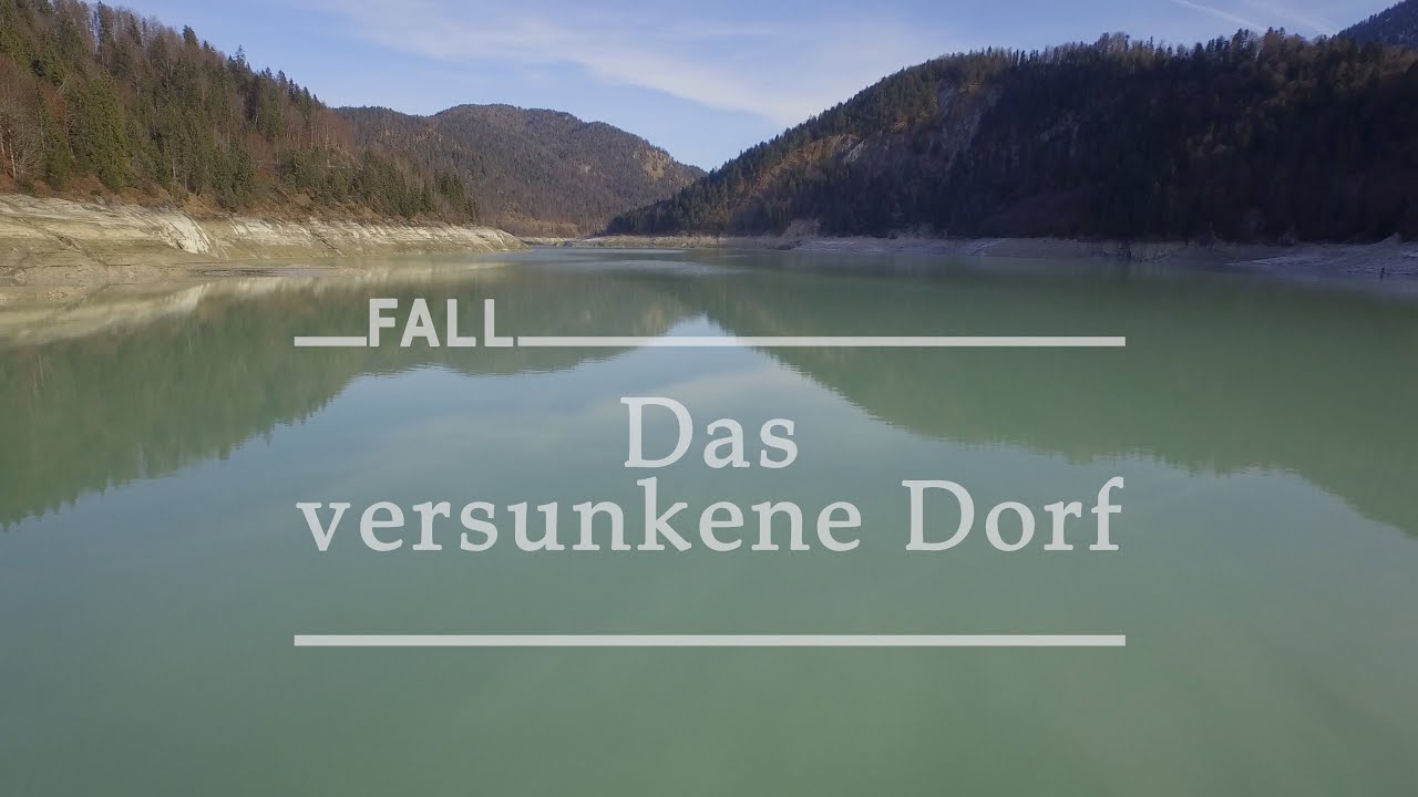 Fall im Sylvensteinsee - Luftaufnahme Sylvensteinspeicher Dezember 2015