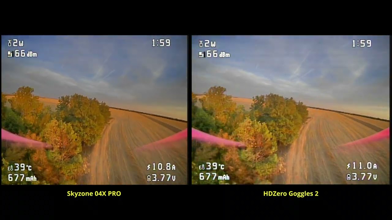 Skyzone 04X PRO vs HDzero Goggles 2 stock dvrs