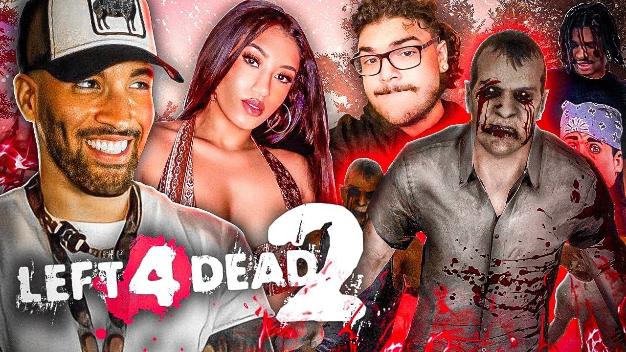 4 Friends Escape The Carnival In Left 4 Dead 2 w/ PeeG, Rico, JoJo, tamia