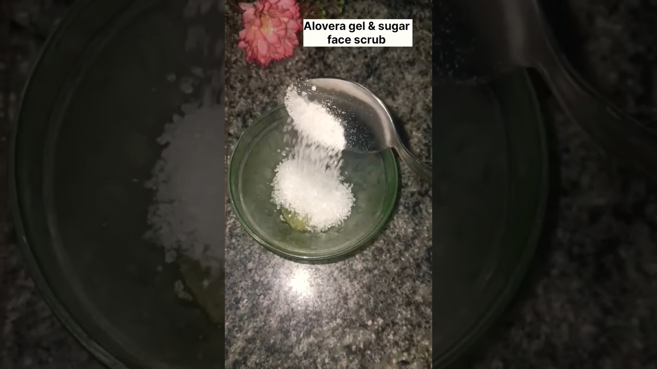 Alovera & sugar face scrub | sugar facial scrub at home #skincare #glowing #scrub #beauty #yt