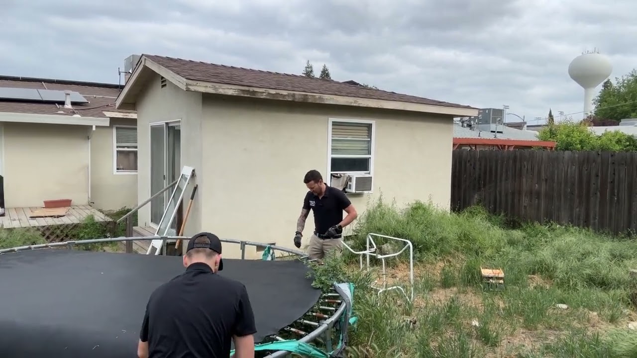 How to take apart a trampoline.