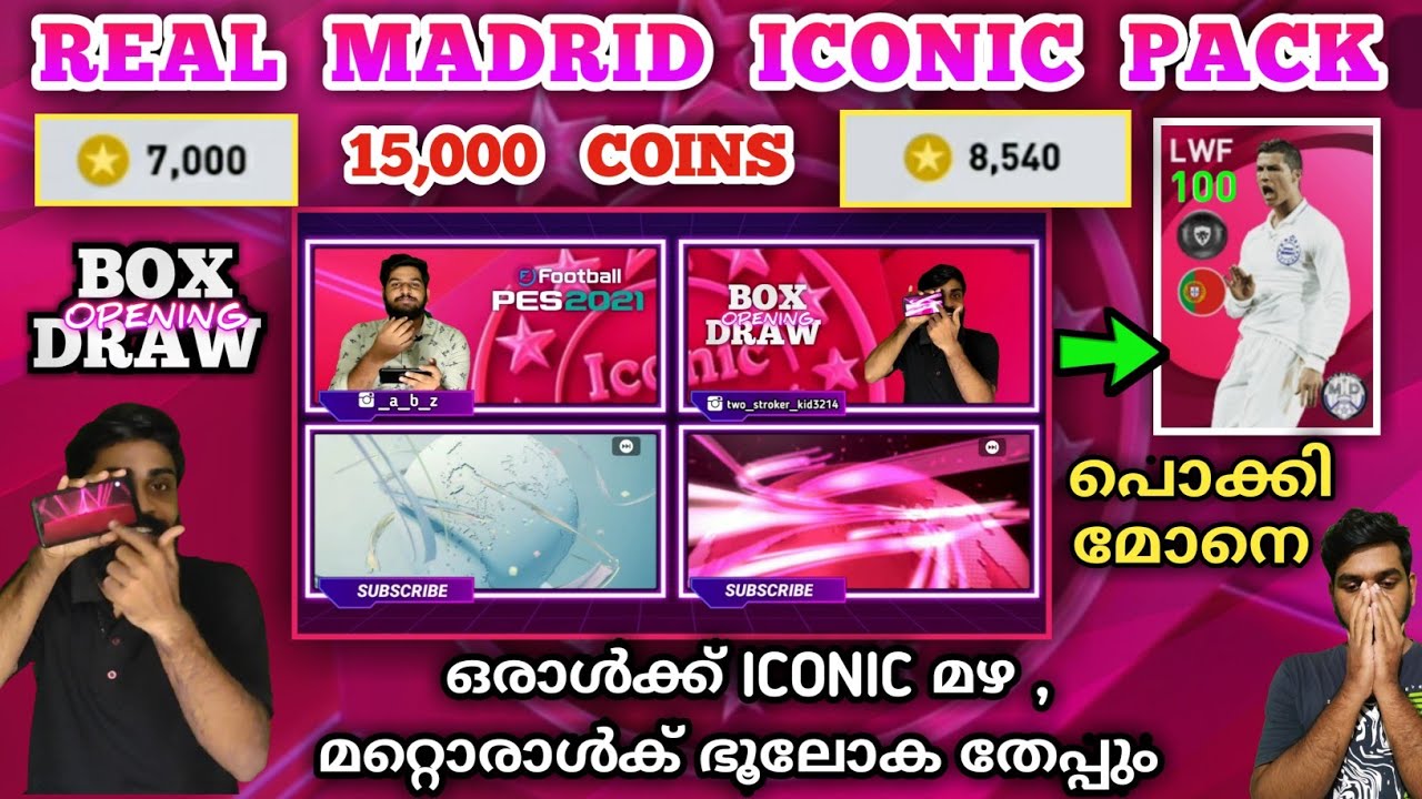 15000+ COIN Huge Real Madrid Iconic Box Draw Opening PES 2021 | Its Ronaldooo...|1st Spin 1st Iconic