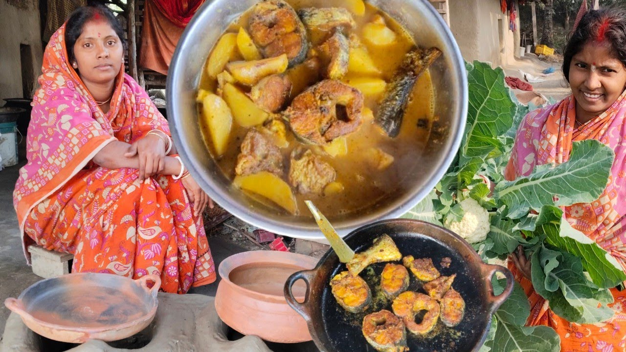 ফুলকপি দিয়ে নদীর ট্যাংরা মাছের ঝোল 🍲 | Sundarban Village Cooking | Purna Radha