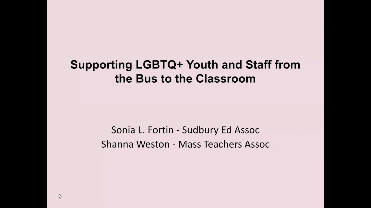Supporting LGBTQ+ Youth and Staff from the Bus to the Classroom