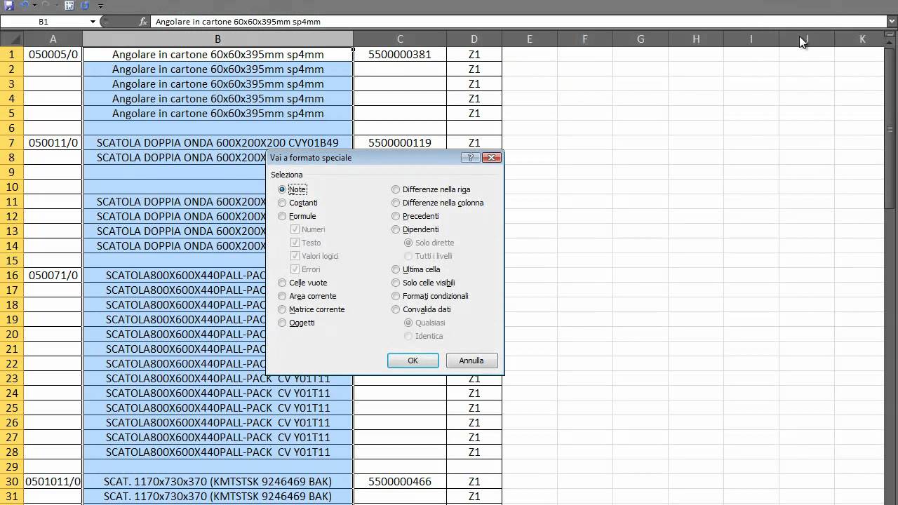 Completa tabella con dati ripetitivi EXCEL 2010
