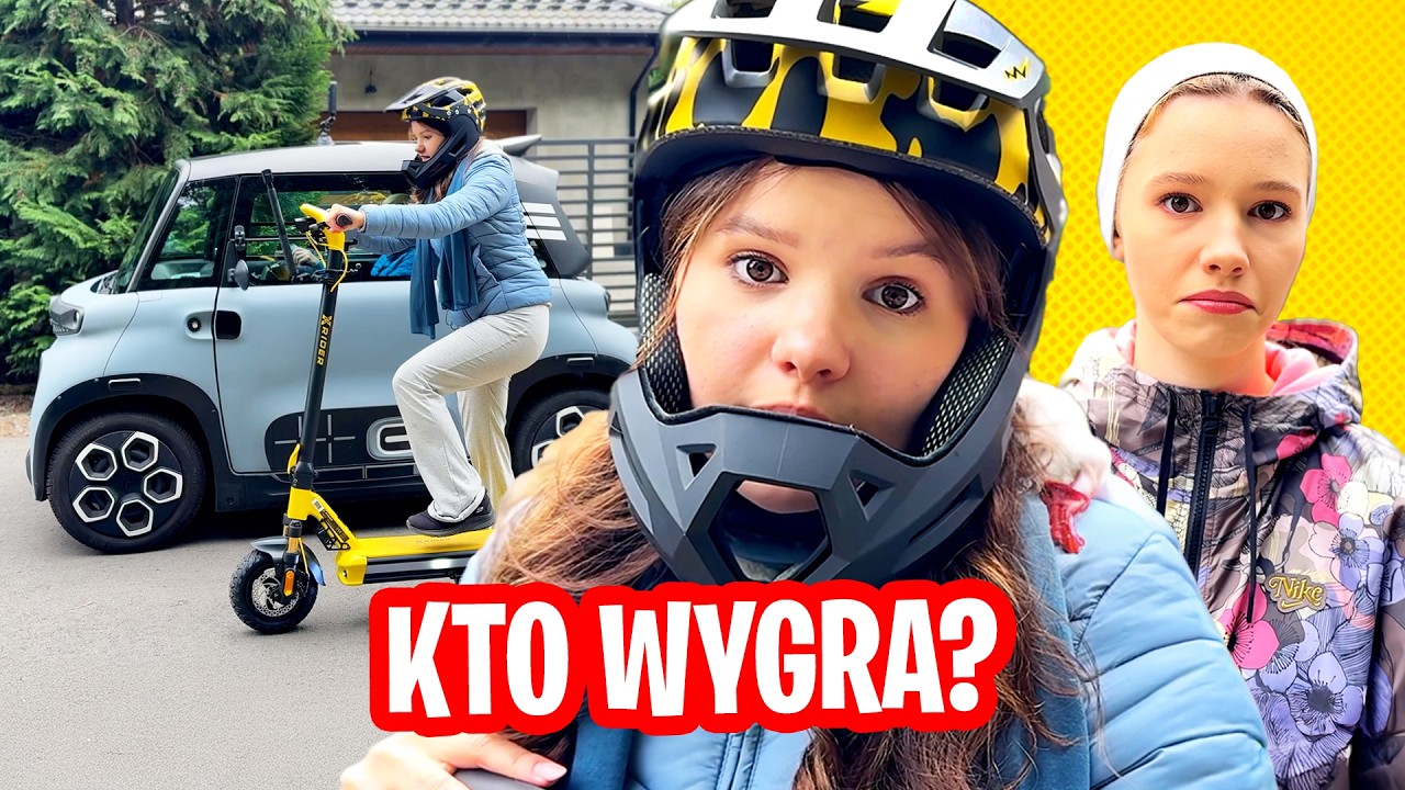 Kto wygra? Moje Auto vs Hulajnoga.