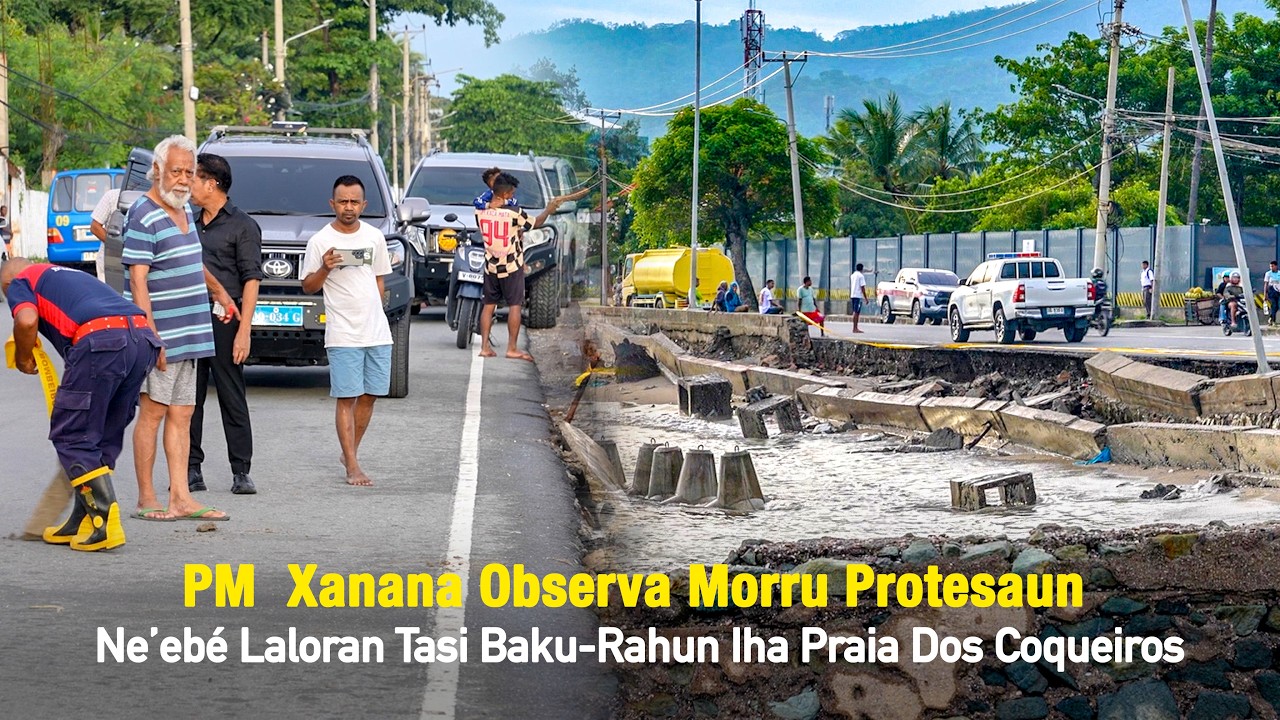 PM  Xanana Observa Morru Protesaun Ne’ebé Laloran Tasi Baku-Rahun Iha Praia Dos Coqueiros