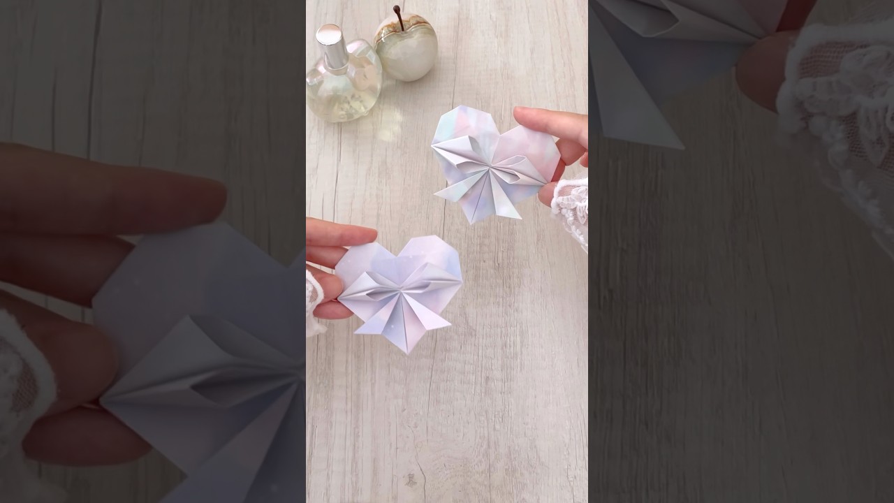 【折り紙】リボンハートの作り方🎀𓈒𓏸#折り紙#origami#ものづくり#バレンタイン#室内遊び#知育#shorts#簡単#可愛い #diy#おりがみ#papercrafting