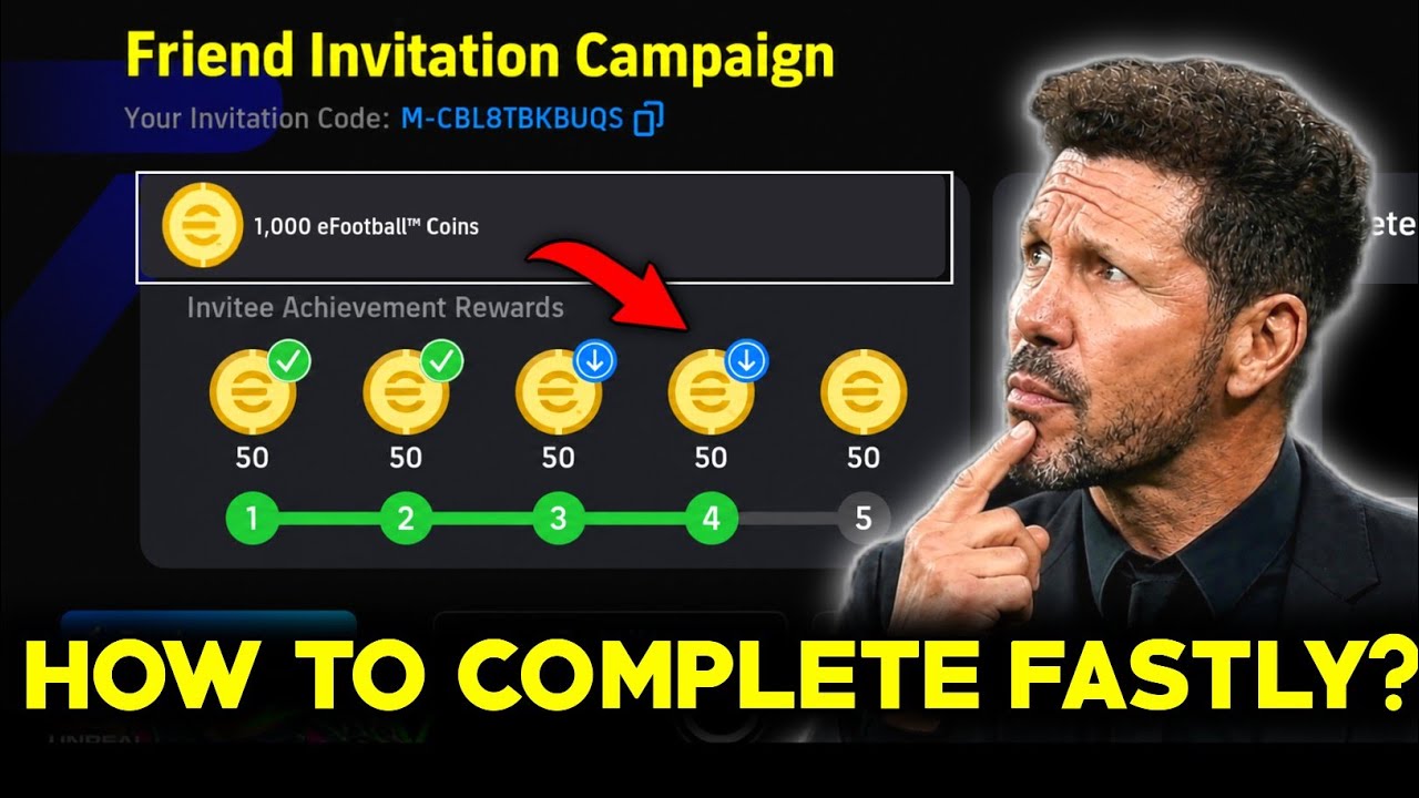 Biggest scam? | How to get 1000 coins fastly in Efootball | Friend invitation campaign in Efootball