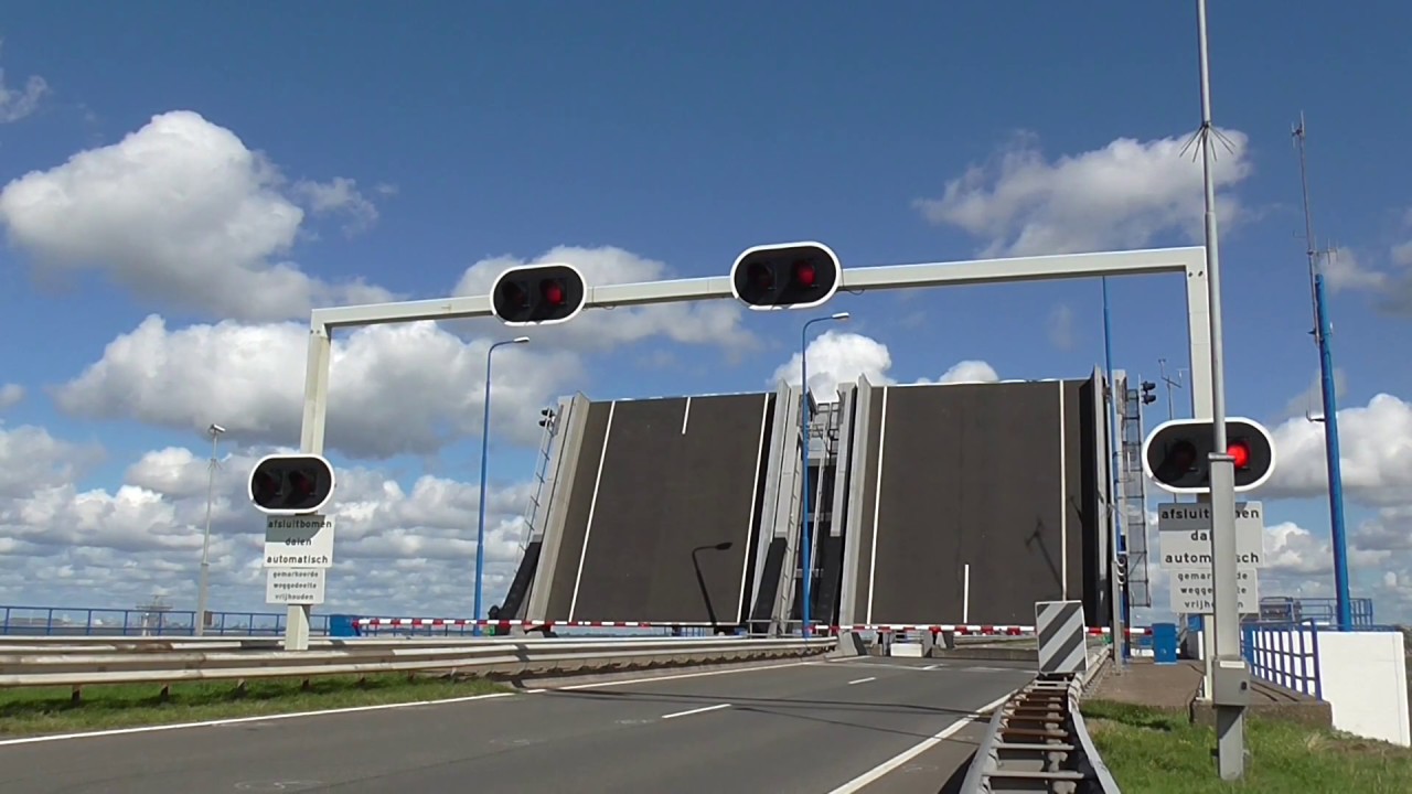 Brugopening Goereese brug N57 Stellendam Basculebrug/ Drawbridge/ Pont Basculant/ Zugbr&uuml;cke