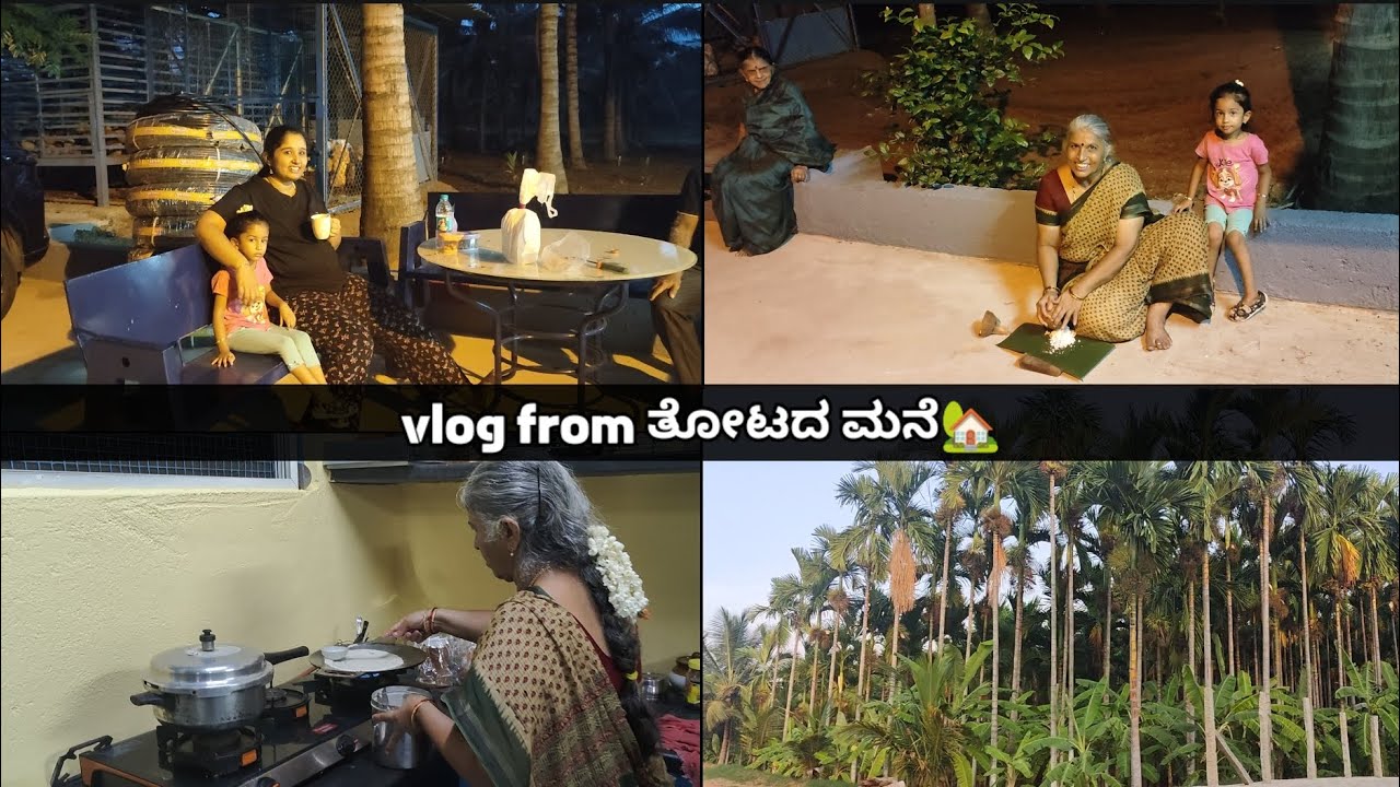 vlog from ತೋಟದ ಮನೆ Part 1 || ತೋಟದ ಮನೆಯಲ್ಲಿ ಅಮ್ಮ ಅಪ್ಪ ಅಜ್ಜಿ ತಾತ ಎಲ್ಲರ ಜೊತೆ beautiful Weekend