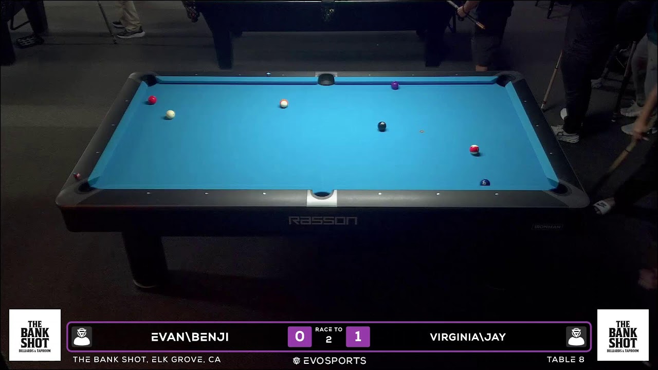 EVAN\BENJI vs VIRGINIA\JAY - THE BANK SHOT - TABLE 8 | EvoSports