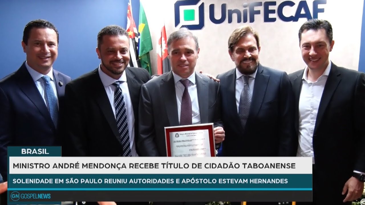 O ministro STF, André Mendonça, recebe o Título de Cidadão Taboanense