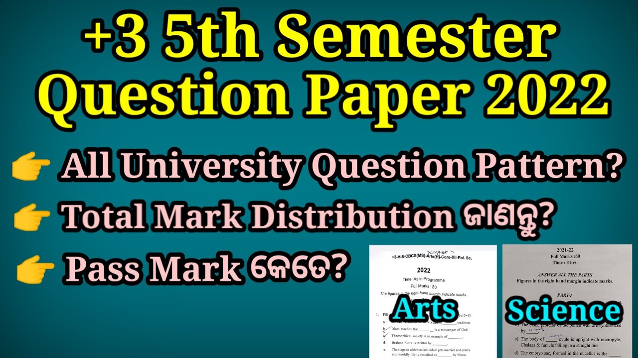 ug 5th semester arts science commerce question paper 2022| ug 5th semester question pattern 2022