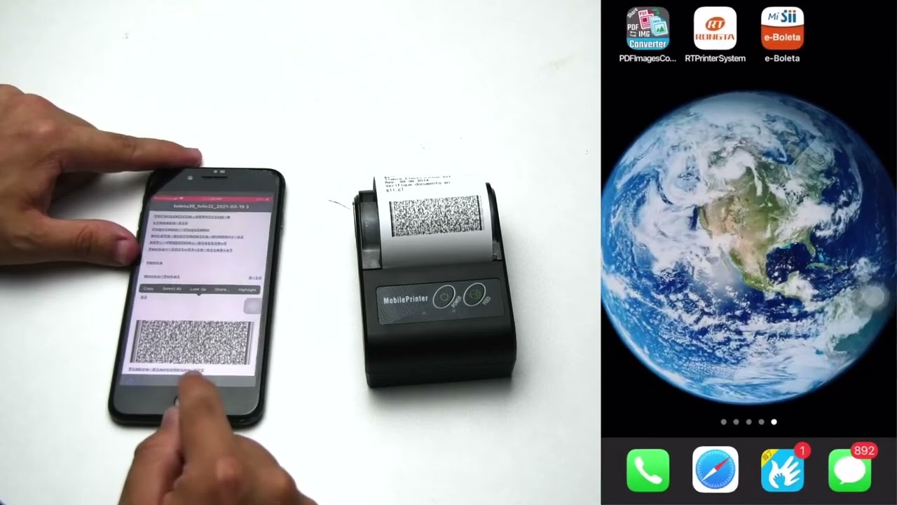Impresión gratuita desde Iphone IOS con la  impresora térmica MPT-II, XPRINTER (Buena calidad)