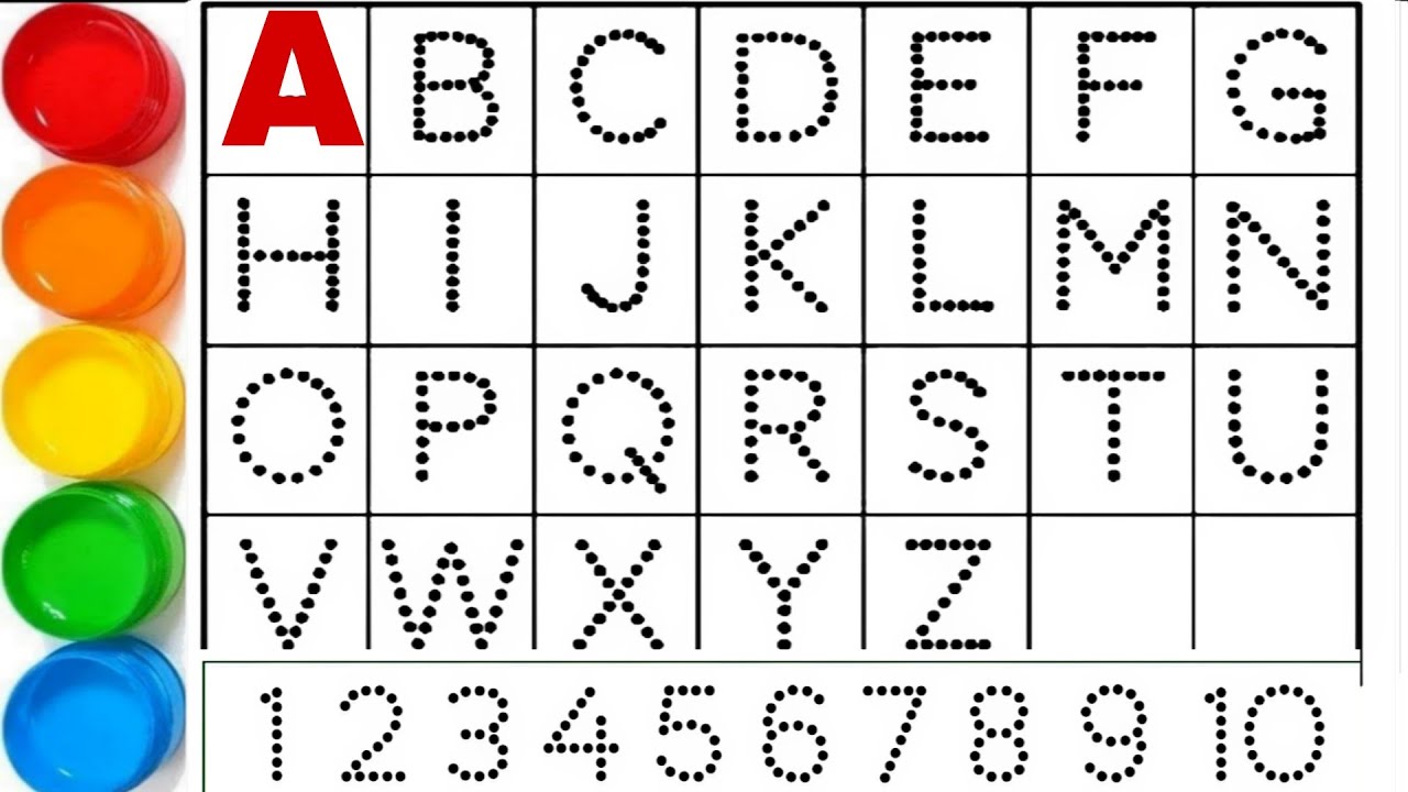 ABCDEFGHIJKLMNOPQRSTUVWXYZ, Простой алфавит от А до Я для рисования и раскрашивания, обучающее ви...